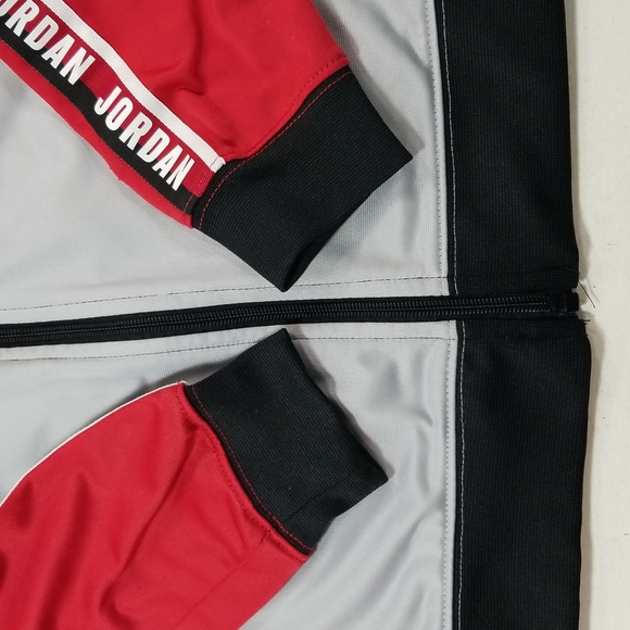 Air Jordan Kids Full Zip Track Jacket Black Red Gray size 6 - Picture 5 of 8